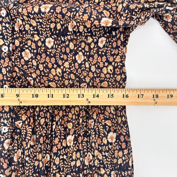 Faherty Toluca Maxi Dress in Monserrat Floral Sz Large Long Sleeve Button Front - Picture 10 of 11